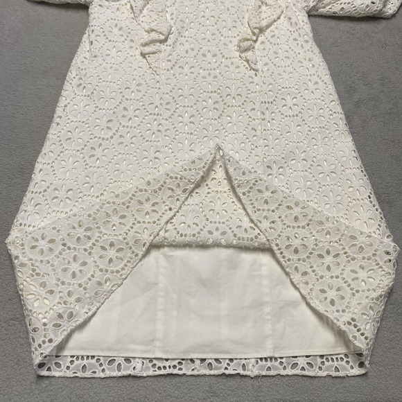 Lilly Pulitzer Dress Small Resort White Floral Eyelet Lace Ruffle Primm Dainty - Picture 6 of 11